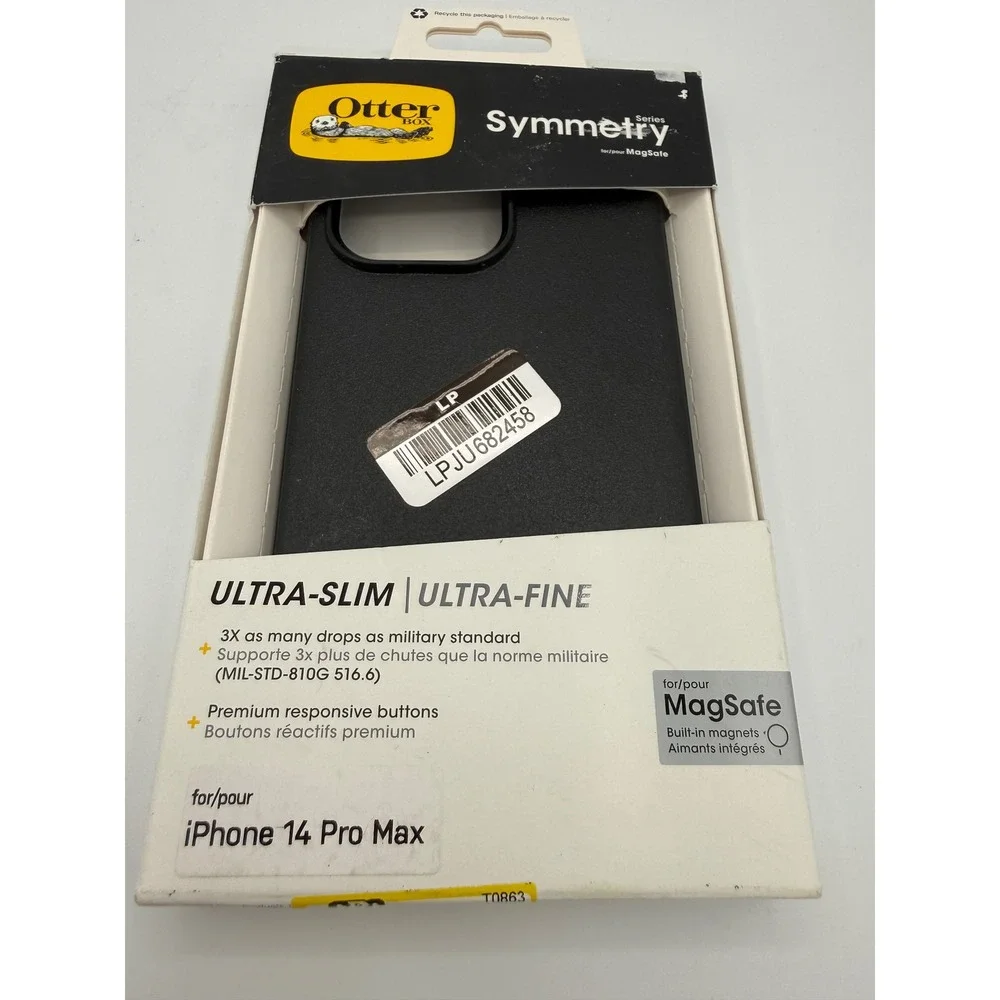 OtterBox Symmetry Case iPhone 14 Pro Max Black Excellent MagSafe Slim Protective